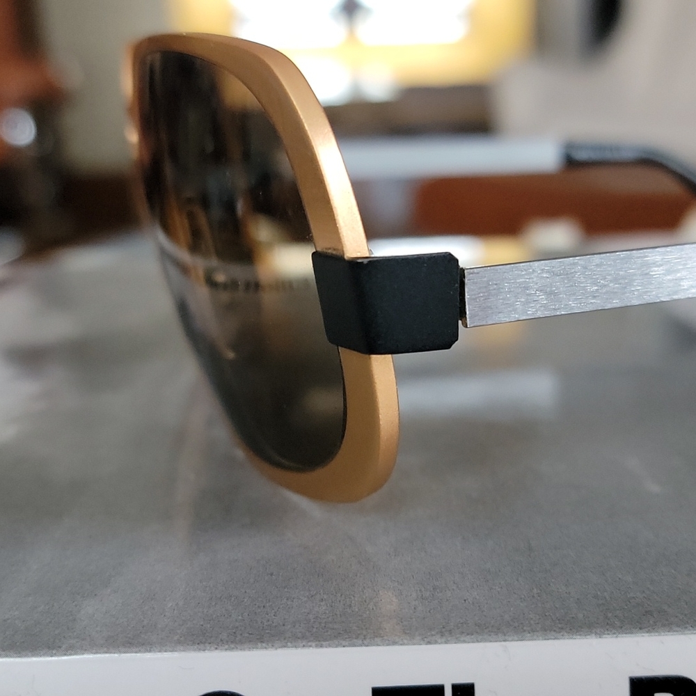 Vintage Mod Rose Gold/Silver/Black Metal Sunglasses - Picture 5 of 7